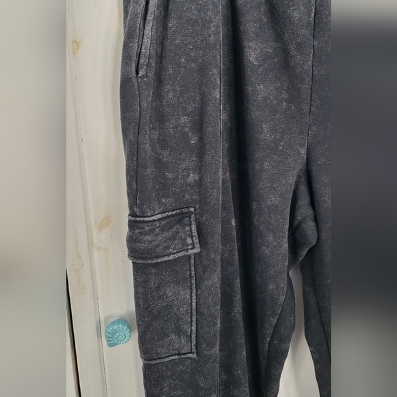 Cargo Flare Leg Pull-on Fleece Oversized Sweatpants - Picture 3 of 9